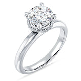 IGI Certified Round 3 Carat Lab Grown Diamond Halo Solitaire Ring
