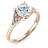 10K Gold IGI Certified Round 1 Carat Lab Grown Diamond Trinity Ring