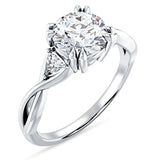 18K Gold IGI Certified Round 2 Carat Lab Grown Diamond Trio Ring