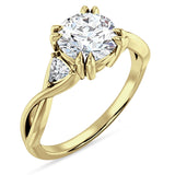18K Gold IGI Certified Round 3 Carat Lab Grown Diamond Trio Ring