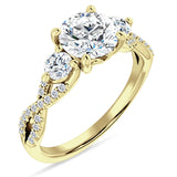 IGI Certified Round 3 Carat Lab Grown Diamond Twisted Trio Ring