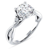 10K Gold IGI Certified Round 2 Carat Lab Grown Diamond Twisted Trio Ring