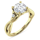 18K Gold IGI Certified Round 1 Carat Lab Grown Diamond Twisted Trio Ring