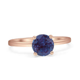 Art Deco Round Natural Stone Solitaire Ring
