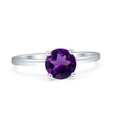 Art Deco Round Natural Stone Solitaire Ring