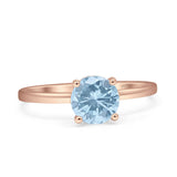 Art Deco Round Natural Stone Solitaire Ring