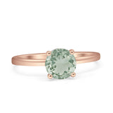 Art Deco Round Natural Stone Solitaire Ring