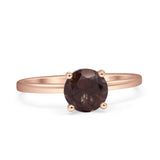 Art Deco Round Natural Stone Solitaire Ring