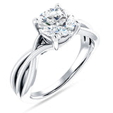 10K Gold IGI Certified Round 1 Carat Lab Grown Diamond Twisted Solitaire Ring
