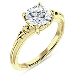 10K Gold IGI Certified Round 1 Carat Lab Grown Diamond Flower Ring