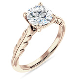 IGI Certified Round 1 Carat Lab Grown Diamond Leaf Solitaire Ring