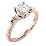18K Gold IGI Certified Round 1 Carat Lab Grown Diamond Art Deco Ring