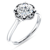 IGI Certified Round 3 Carat Lab Grown Diamond Art Deco Floral Ring