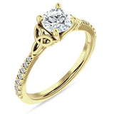 IGI Certified Round 3 Carat Lab Grown Diamond Art Deco Trinity Cluster Ring