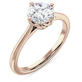 18K Gold IGI Certified Round 1 Carat Lab Grown Diamond Cathedral Solitaire Ring