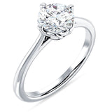 14K Gold IGI Certified Round 1 Carat Lab Grown Diamond Cathedral Solitaire Ring