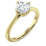 14K Gold IGI Certified Round 1 Carat Lab Grown Diamond Cathedral Solitaire Ring