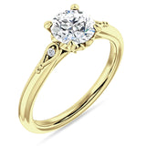 18K Gold IGI Certified Round 2 Carat Lab Grown Diamond Hidden Halo Art Deco Trio Ring