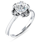 18K Gold IGI Certified Round 3 Carat Lab Grown Diamond Art Deco Solitaire Ring