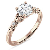 10K Gold IGI Certified Round 3 Carat Lab Grown Diamond Art Deco Filigree Ring