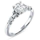 IGI Certified Round 3 Carat Lab Grown Diamond Art Deco Filigree Ring
