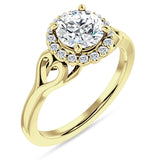 IGI Certified Round 3 Carat Lab Grown Diamond Art Deco Heart Halo Ring