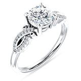 14K Gold IGI Certified Round 3 Carat Lab Grown Diamond Art Deco Cluster Twisted Ring