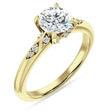 10K Gold IGI Certified Round 3 Carat Lab Grown Diamond Art Deco Cluster Hidden Diamond Ring