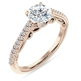 10K Gold IGI Certified Round 1 Carat Lab Grown Diamond Art Deco Cluster Filigree Ring