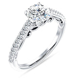 14K Gold IGI Certified Round 1 Carat Lab Grown Diamond Art Deco Cluster Filigree Ring