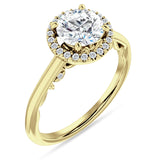 IGI Certified Round 2 Carat Lab Grown Diamond Art Deco Filigree Cluster Halo Ring