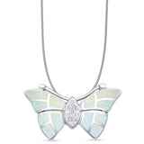 Marquise CZ Butterfly Pendant 