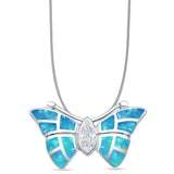 Marquise CZ Butterfly Pendant 