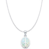 Oval Peace Sign Pendant 