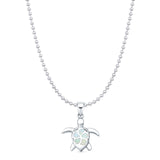 Turtle & Plumeria Pendant 