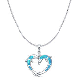 Dolphin Heart Pendant Necklace