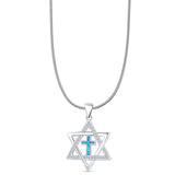 Star Of David & Cross Pendant 