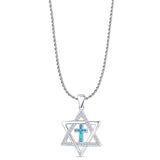  Star Of David & Cross Pendant 