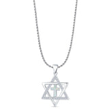  Star Of David & Cross Pendant 