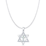  Star Of David & Cross Pendant 