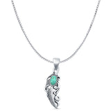 Feather Filigree Pendant Necklace