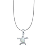  Oxidized Turtle Pendant Necklace