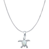  Oxidized Turtle Pendant Necklace
