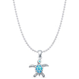  Oxidized Turtle Pendant Necklace