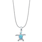  Oxidized Turtle Pendant Necklace