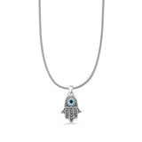 Hand Of Hamsa & Evil Eye Pendant Necklace