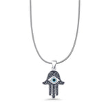 Hand Of Hamsa & Evil Eye Pendant Necklace