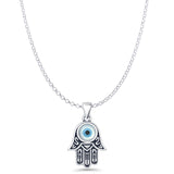 Hamsa Hand & Evil Eye Pendant Necklace