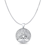  Celtic Trinity & Tree Of Life Pendant Necklace