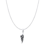  Feather & Flower Pendant Necklace